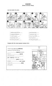 English Worksheet: Present Continuous 