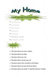 English Worksheet: My Home
