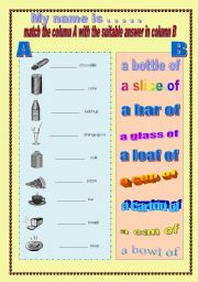 English Worksheet: food