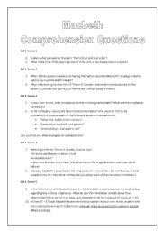 Macebeth Comprehension Questions