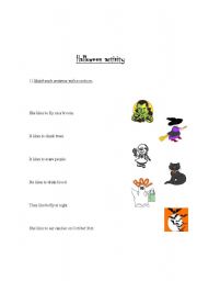 English worksheet: Halloween activity