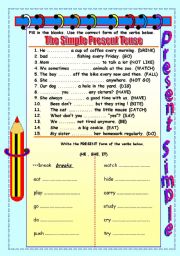 English Worksheet: THE SIMPLE PRESENT TENSE