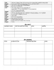 English worksheet: all about shoes roleplay