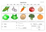 English Worksheet: Food - Vegetable shop activity and card set