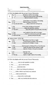 English Worksheet: Simple Present Tense