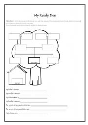 English Worksheet: My Family Tree