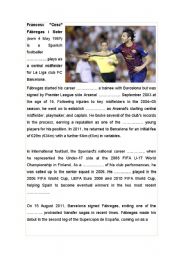 English Worksheet: Cesc Fabregas