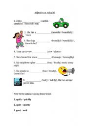 English Worksheet: Adjective or Adverb?