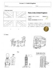 UNITED KINGDOM WORKSHEET FOR PORTUGUESE TEACHERS