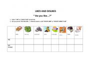 English worksheet: LIKES/DISLKES- TWO PAGES
