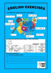 English Worksheet: ENGLISH EXERCISES 5th grade