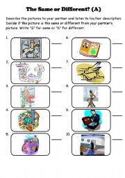 English Worksheet: The Same or Different? Speaking Activity: Airports