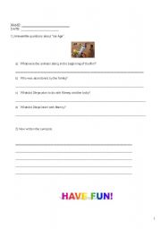 English Worksheet: ICE AGE MOVIE