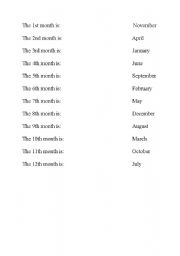 English Worksheet: MONTHS