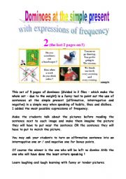 English Worksheet: the simple present with expressions of frequency - dominoes part  2