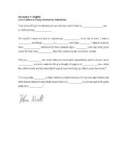 English worksheet: John Keats Love letters 