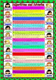 English Worksheet: Adjectives and Adverbs (KEY included)