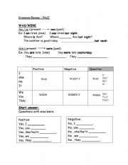 English Worksheet: grammar review for simple past