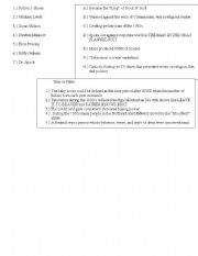 English Worksheet: Quiz 1950s History
