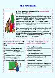 English Worksheet: Me & my friends (6 exercises + KEY)