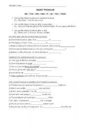 English Worksheet: Object Pronouns