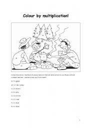 English Worksheet: Colour the forest by multiplication!