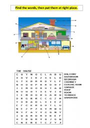 English Worksheet: the parts hause