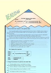 English Worksheet: Reading text