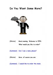 English Worksheet: Do You Want Some More? A Role-Play and Sorting Activity