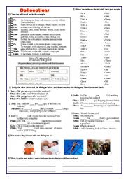 English Worksheet: collocations, past simple, yes/no questions