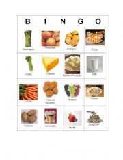 English Worksheet: Bingo food