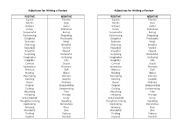 English Worksheet: Adjectives for Writing a Review