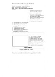 English worksheet: speaking activity