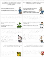 English Worksheet: If clause 1 role play/ the detergent factory - environment