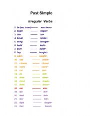 English Worksheet: Past Simple Tense (irregular verbs)