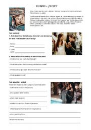 English Worksheet: Romeo and Juliet: two films compared