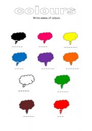 English Worksheet: colours