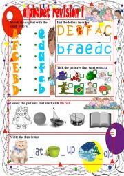 English Worksheet: alphabet revision1 (letters a-f)