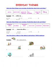 English Worksheet: Everyday things