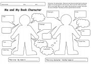 English Worksheet: Me and My Book Character (book report)