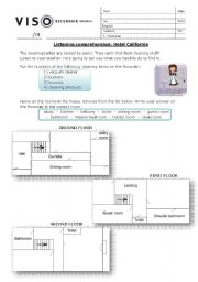 English Worksheet: Directions and the rooms in the house