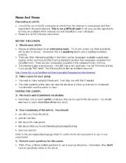 English worksheet: news and views