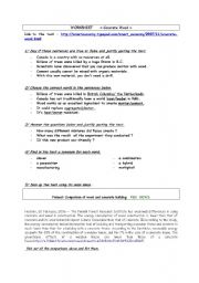 English worksheet: reading comprehension concrete wood