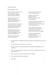 English Worksheet: Poem about family