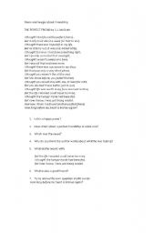 English Worksheet: Poem about friendship