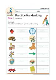 English Worksheet: HANDWRITING