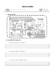 English Worksheet: Things at home