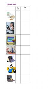 English Worksheet: Computer Rules