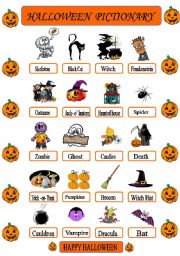 English Worksheet: HALLOWEEN   PICTIONARY