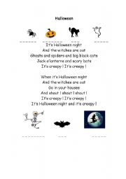 English Worksheet: HALLOWEEN POEM